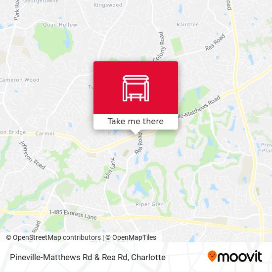 Pineville-Matthews Rd & Rea Rd map