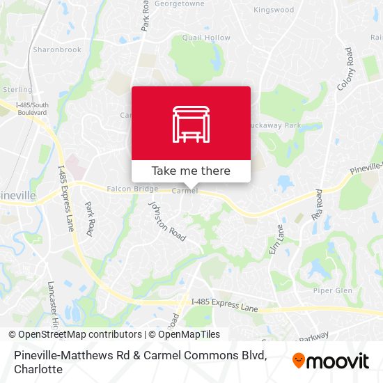 Pineville-Matthews Rd & Carmel Commons Blvd map