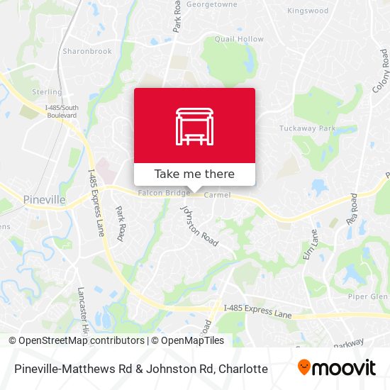 Pineville-Matthews Rd & Johnston Rd map