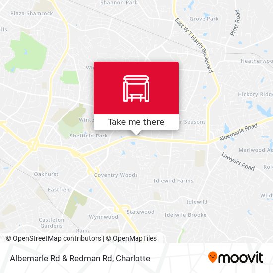 Albemarle Rd & Redman Rd map