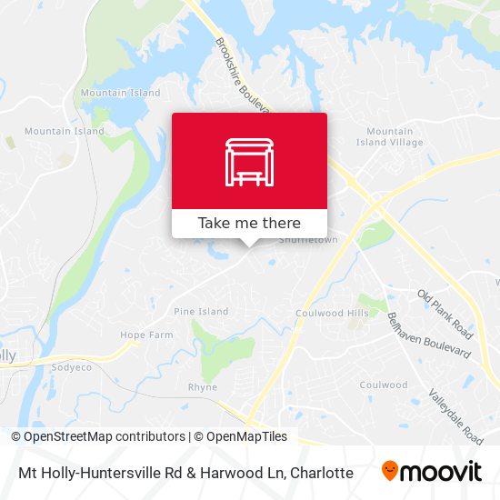 Mt Holly-Huntersville Rd & Harwood Ln map