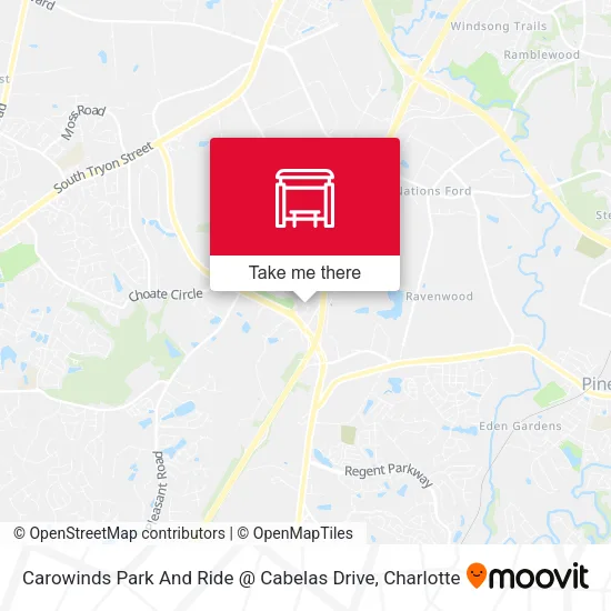 Mapa de Carowinds Park And Ride @ Cabelas Drive