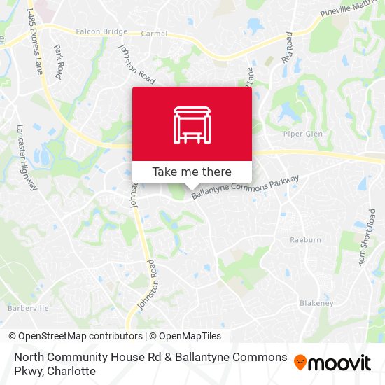 Mapa de North Community House Rd & Ballantyne Commons Pkwy