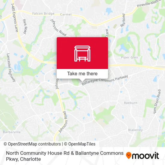 Mapa de North Community House Rd & Ballantyne Commons Pkwy