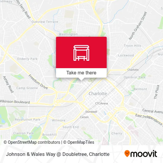 Mapa de Johnson & Wales Way @ Doubletree
