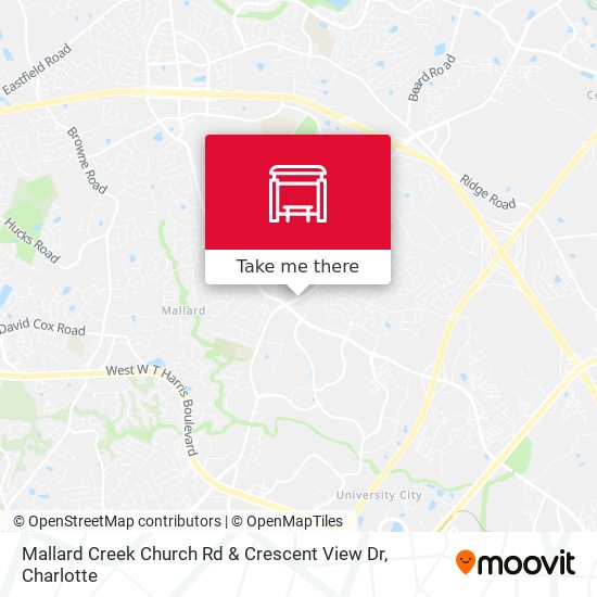 Mapa de Mallard Creek Church Rd & Crescent View Dr