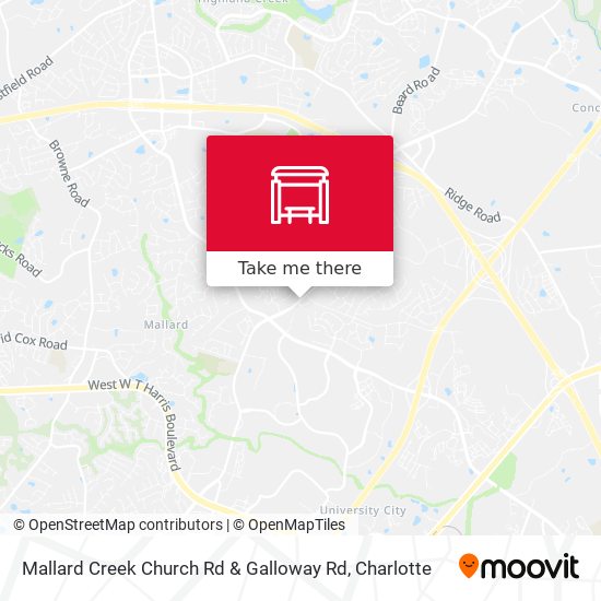 Mapa de Mallard Creek Church Rd  & Galloway Rd