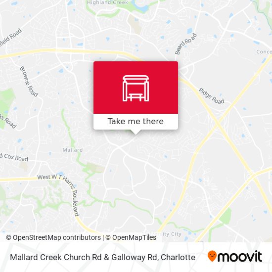 Mallard Creek Church Rd  & Galloway Rd map