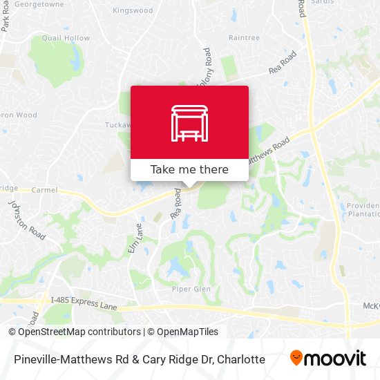 Mapa de Pineville-Matthews Rd & Cary Ridge Dr