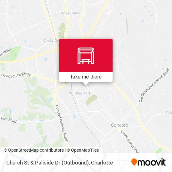 Church St & Paliside Dr (Outbound) map