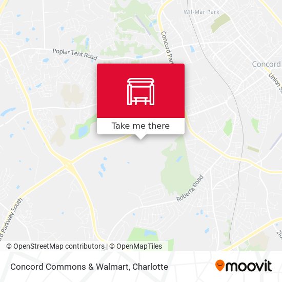 Concord Commons & Walmart map