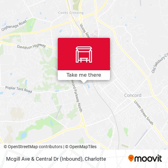 Mcgill Ave & Central Dr (Inbound) map