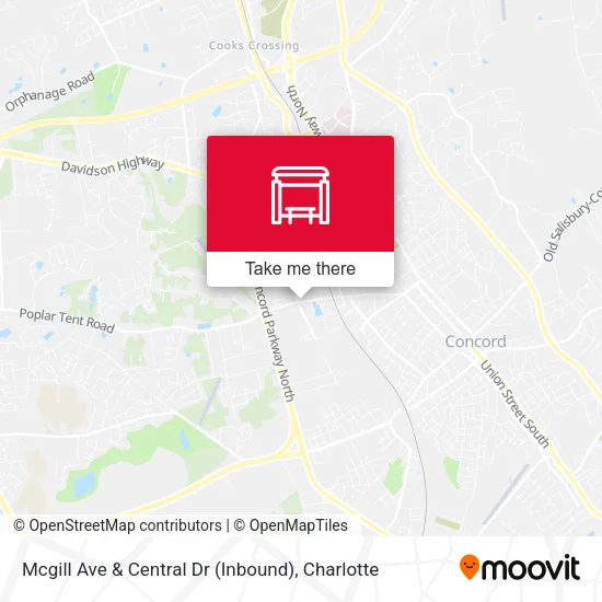 Mcgill Ave & Central Dr (Inbound) map