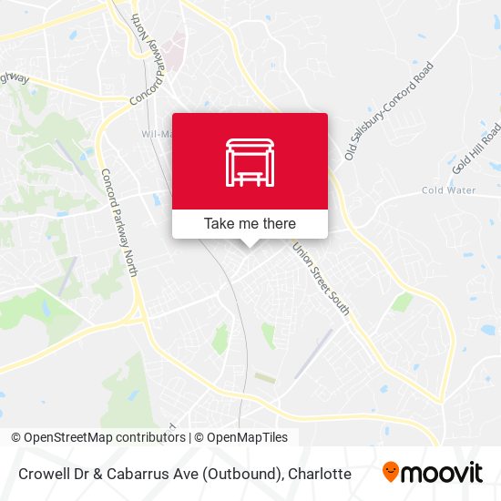 Crowell Dr & Cabarrus Ave (Outbound) map