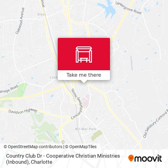 Country Club Dr - Cooperative Christian Ministries (Inbound) map