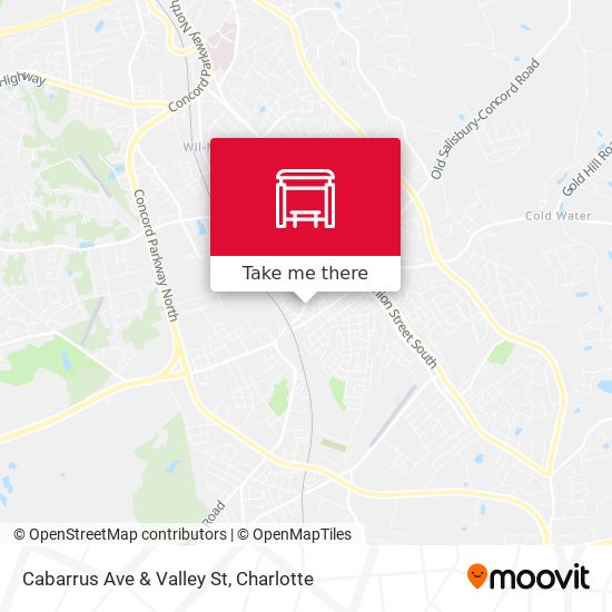 Cabarrus Ave & Valley St map