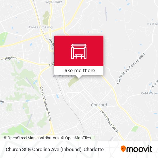 Church St & Carolina Ave (Inbound) map