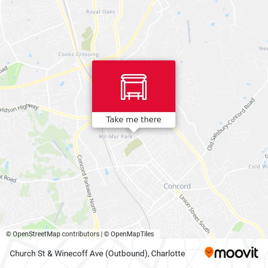 Church St & Winecoff Ave (Outbound) map