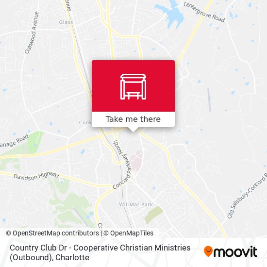 Country Club Dr - Cooperative Christian Ministries (Outbound) map