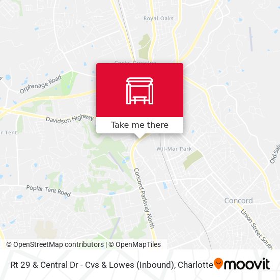 Mapa de Rt 29 & Central Dr - Cvs & Lowes (Inbound)