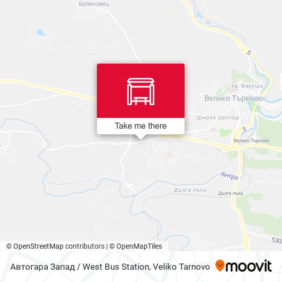 Автогара Запад / West Bus Station map