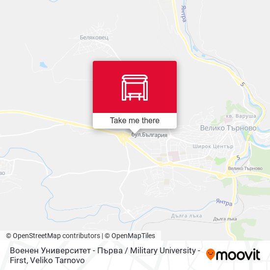 Карта Военен Университет - Първа / Military University - First