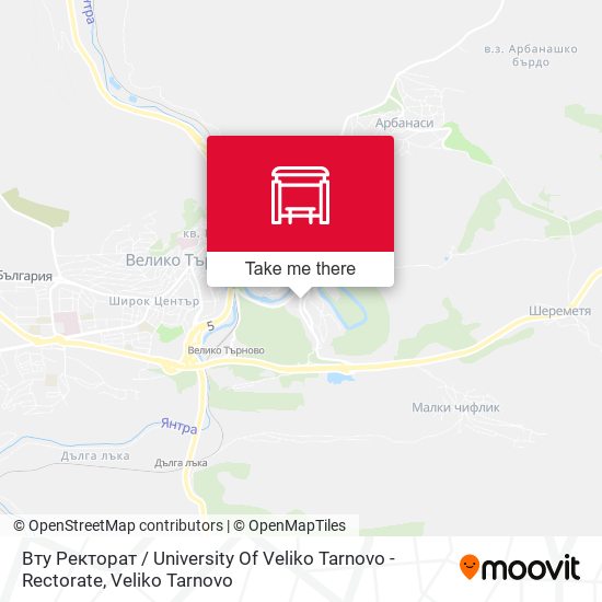 Вту Ректорат / University Of Veliko Tarnovo - Rectorate map