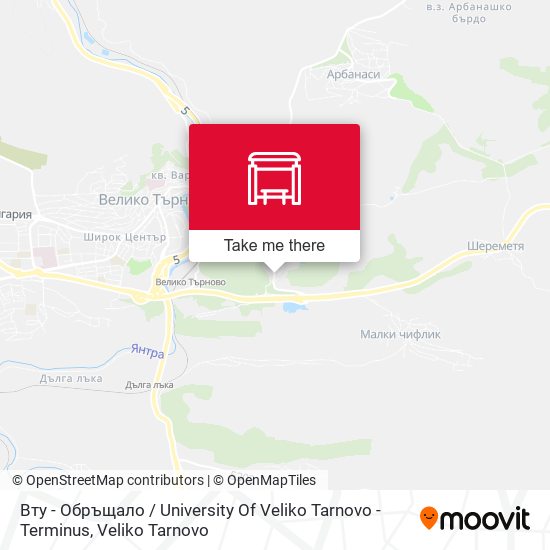 Карта Вту - Обръщало / University Of Veliko Tarnovo - Terminus