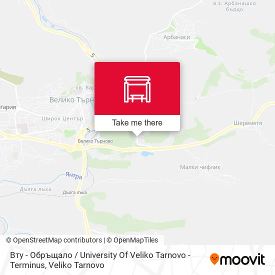 Карта Вту - Обръщало / University Of Veliko Tarnovo - Terminus