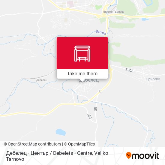 Дебелец - Център / Debelets - Centre map