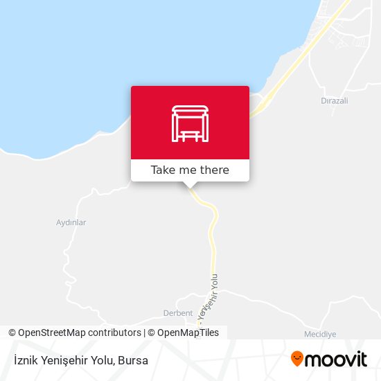 İznik Yenişehir Yolu map