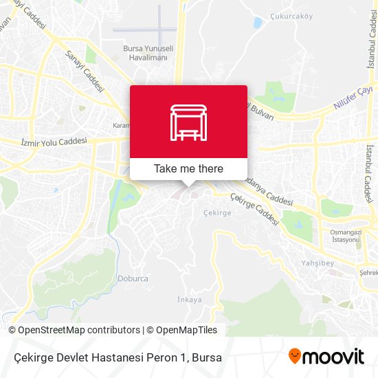 Çekirge Devlet Hastanesi Peron 1 map