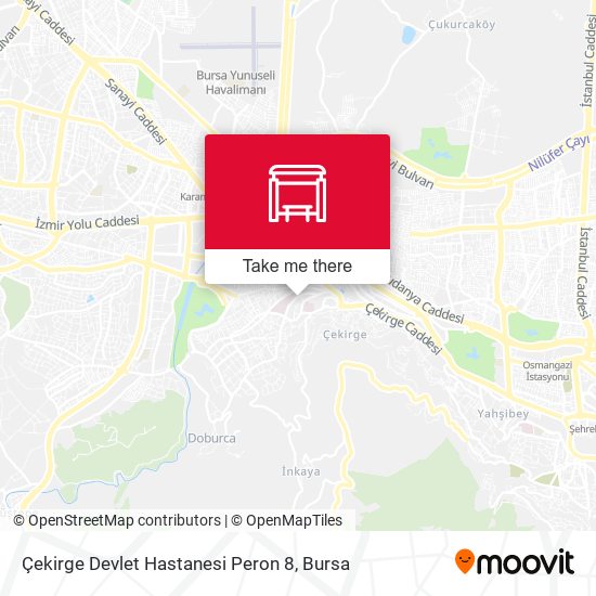 Çekirge Devlet Hastanesi Peron 8 map