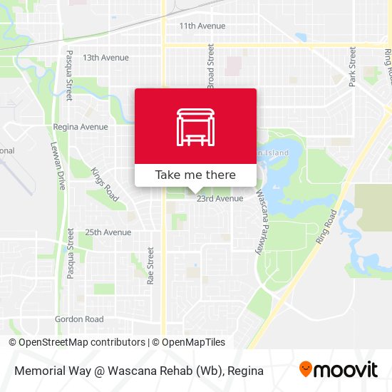 Memorial Way @ Wascana Rehab (Wb) map