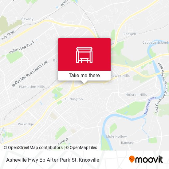 Asheville Hwy Eb After Park St map