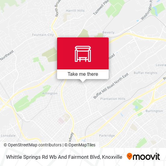 Whittle Springs Rd Wb And Fairmont Blvd map