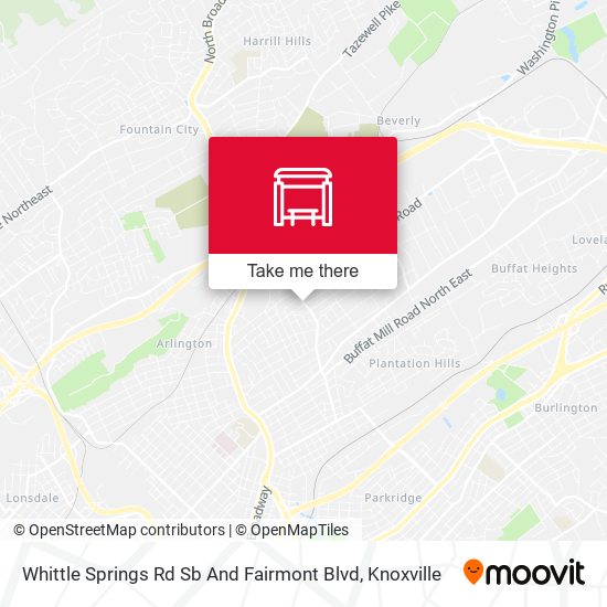 Mapa de Whittle Springs Rd Sb And Fairmont Blvd