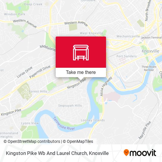 Kingston Pike Wb And Laurel Church map