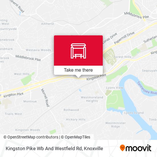 Kingston Pike Wb And Westfield Rd map