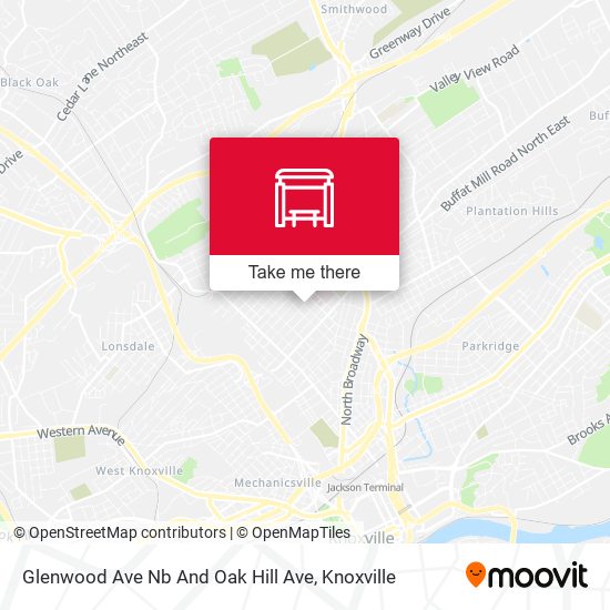 Mapa de Glenwood Ave Nb And Oak Hill Ave