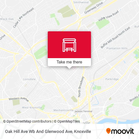 Mapa de Oak Hill Ave Wb And Glenwood Ave