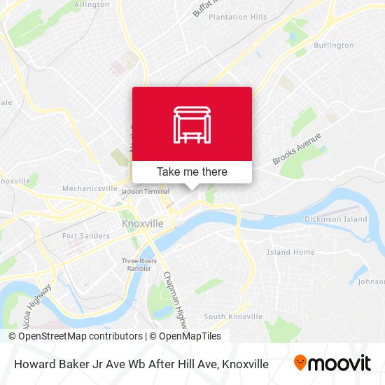 Howard Baker Jr Ave Wb After Hill Ave map