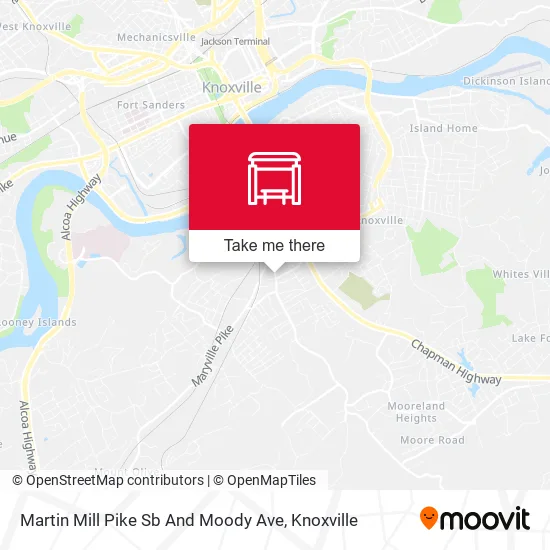 Martin Mill Pike Sb And Moody Ave map