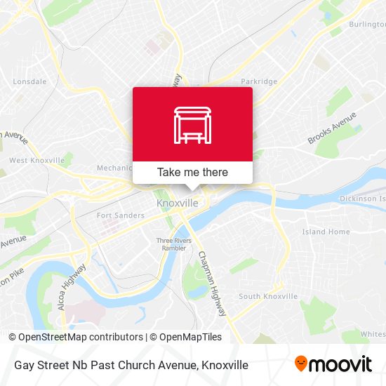 Gay Street Nb Past Church Avenue map