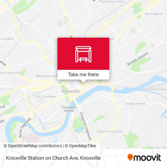 Knoxville Station on Church Ave map