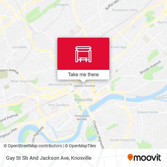 Gay St Sb And Jackson Ave map