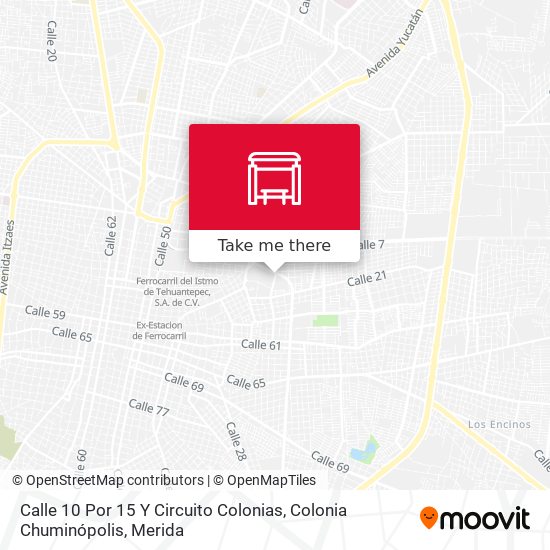 Calle 10 Por 15 Y Circuito Colonias, Colonia Chuminópolis map