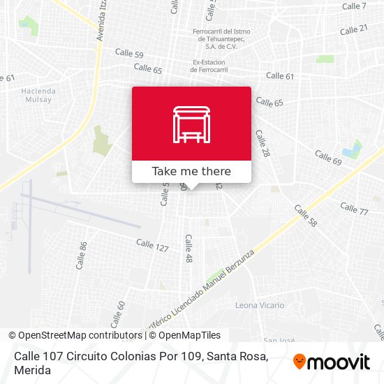 Calle 107 Circuito Colonias Por 109, Santa Rosa map