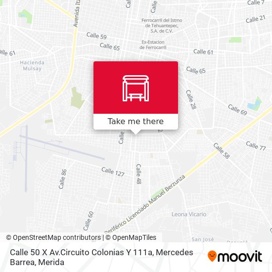 Calle 50 X Av.Circuito Colonias Y 111a, Mercedes Barrea map