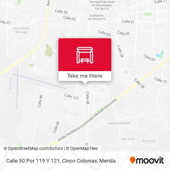 Calle 50 Por 119 Y 121, Cinco Colonias map